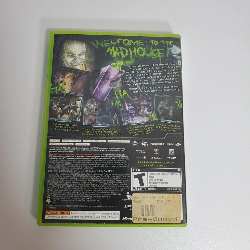 Batman: Arkham Asylum (Microsoft Xbox‎ 360, 2009)